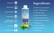 RESTORING RINSE® botanical ingredients including aloe, wheatgrass, xylitol, and peppermint oil