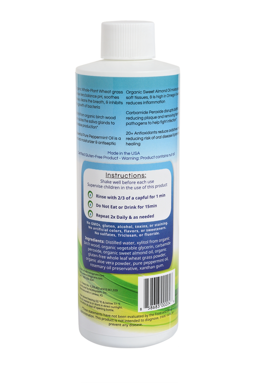 Back label of RESTORING RINSE® showing ingredients, directions, and warnings