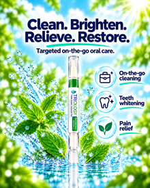 TRI-OLOGY® On-The-Go Treatment Pen with on-the-go cleaning, teeth whitening, and pain relief benefits